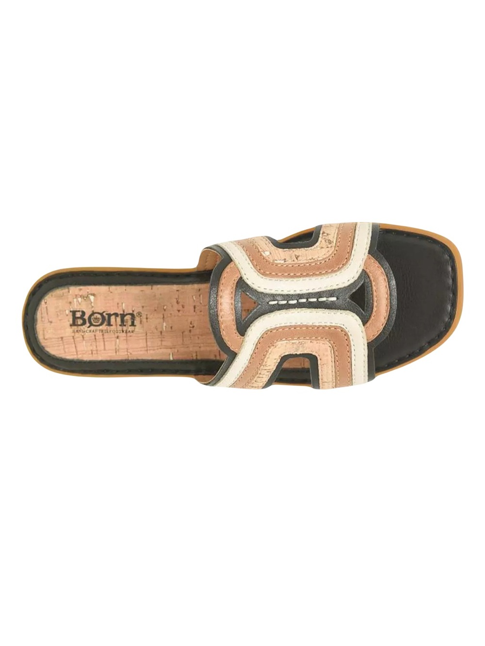 Born Hyannis Colorblock Leather Geometric Slide Sandals NWOB Size 7
